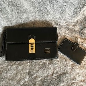 Dunhill Porch Clutch Unisex Leather Wristlet